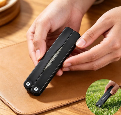 Folding Diamond Knife Sharpener | Dual Grit Honeycomb Whetstone | Portable Pocket Sharpening Tool for Gardening & Hunting