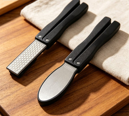 Folding Diamond Knife Sharpener | Dual Grit Honeycomb Whetstone | Portable Pocket Sharpening Tool for Gardening & Hunting