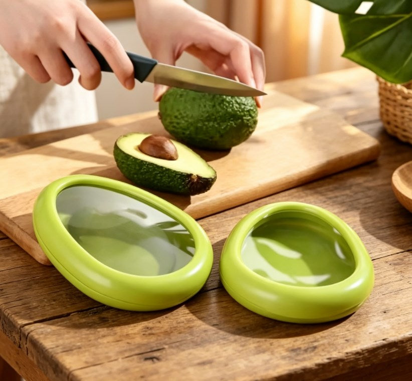 Zero-Waste Half-Cut Fruit Saver – Flexible Food Grade Seal Container for Freshness Preservation & Kitchen Organization